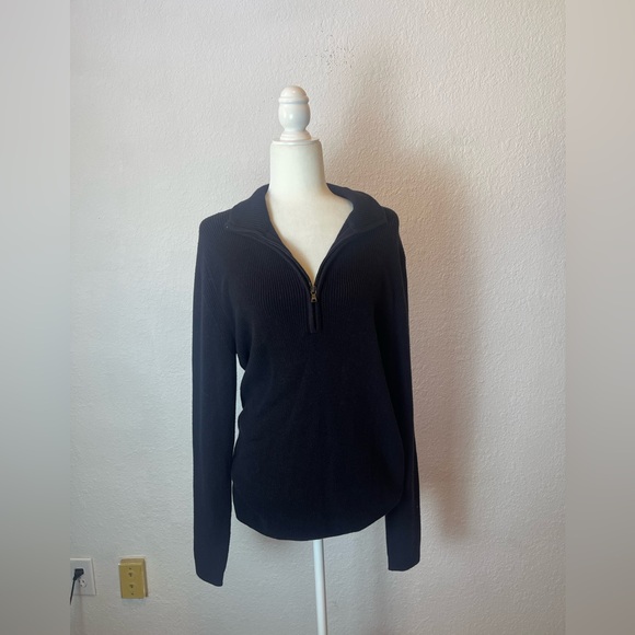 Calvin Klein 1/4 zip up pullover sweater size L in black with NWT - Picture 4 of 9